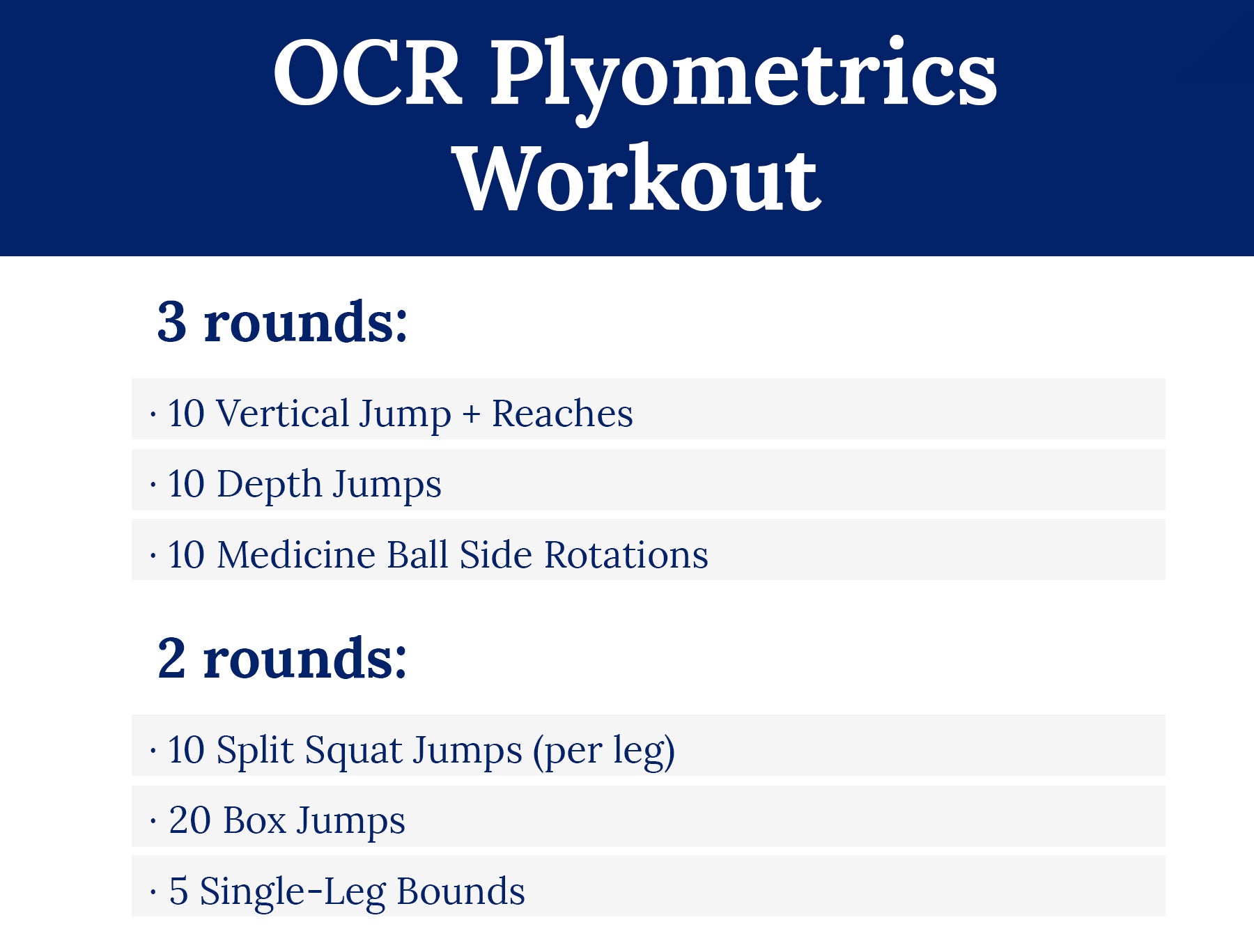 OCR Plyometrics Workout