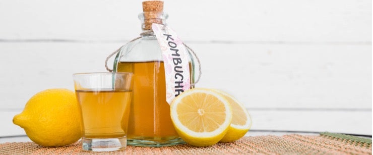 best foods for cold season: bottle of kombucha