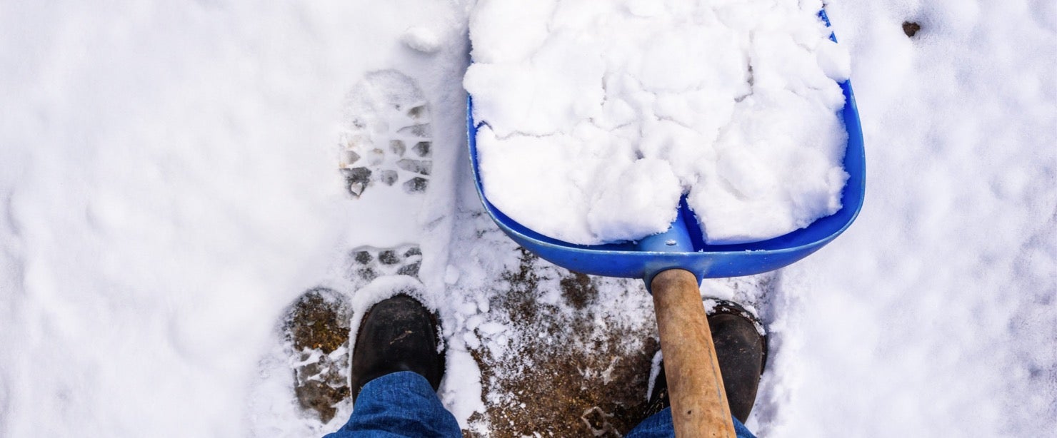 man shoveling snow