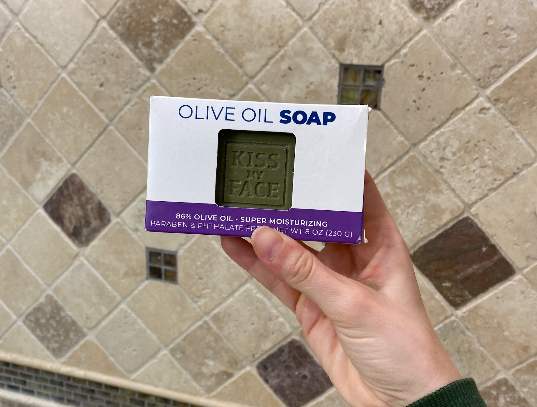 bar of Kiss My Face Lavender Olive Oil Soap