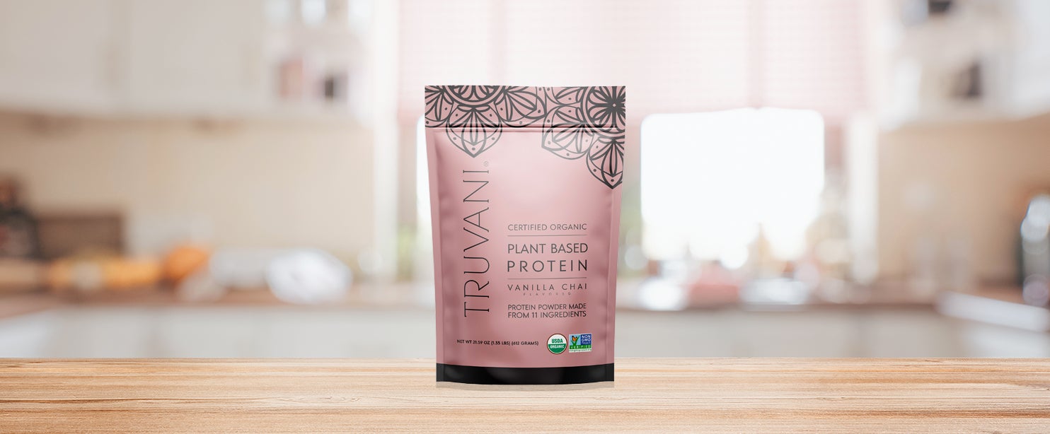 plant protein powder flavors: Truvani Vanilla Chai