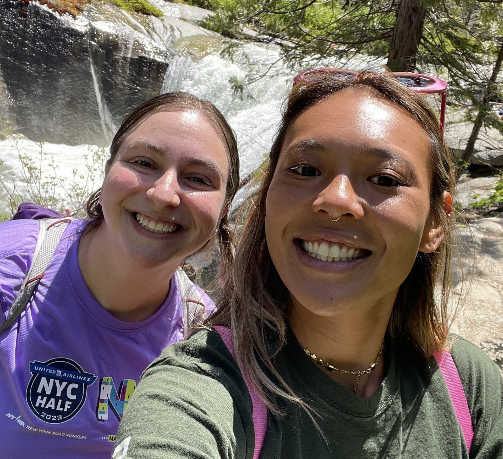 Kathleen Wong and friend hiking