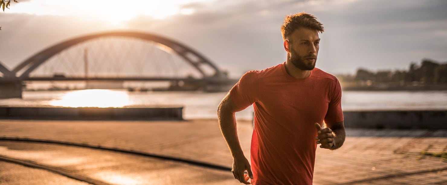 metabolic flexibility: man running sunrise